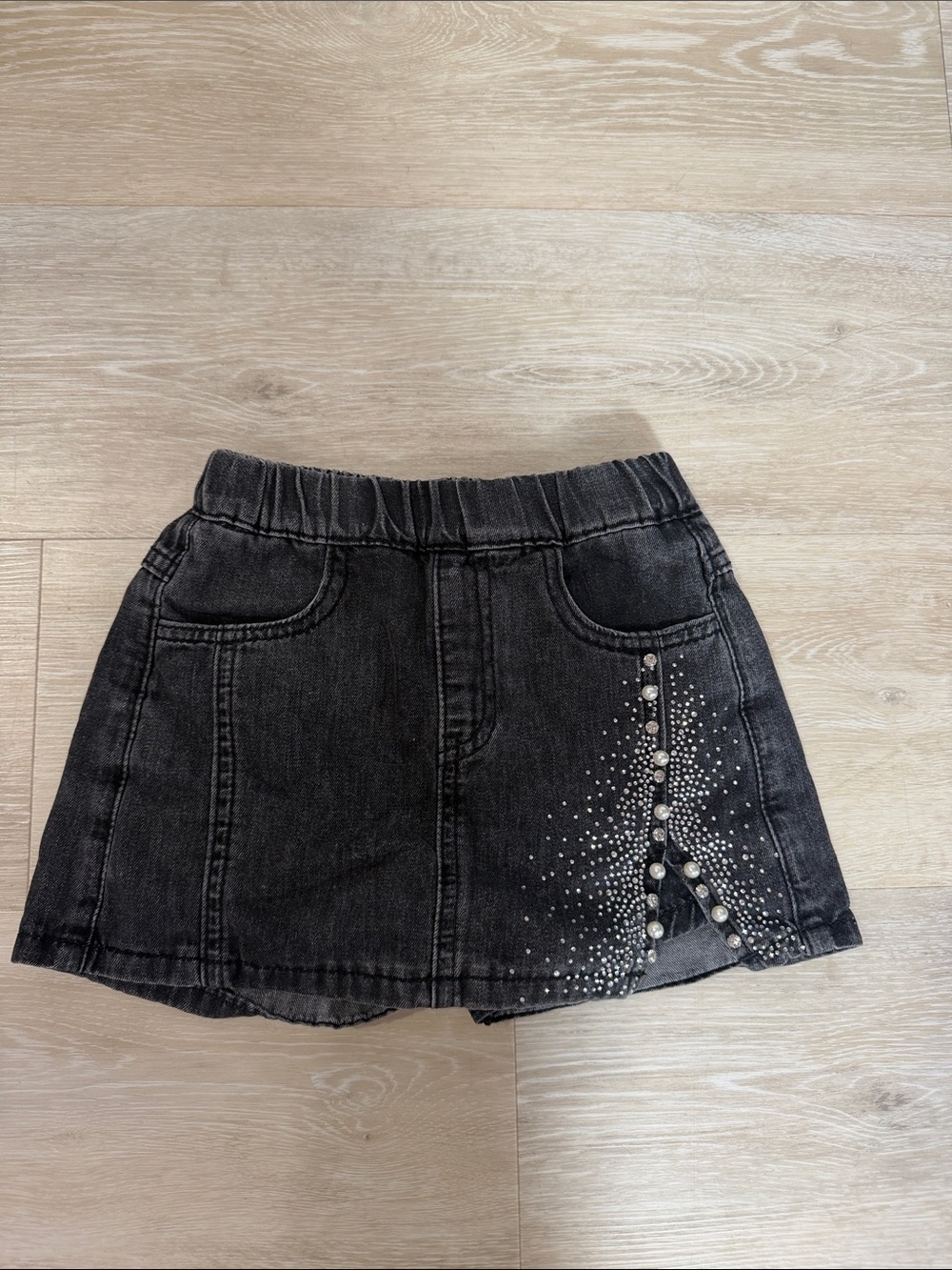 Doe A Dear Black Rhinestone Skort